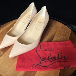 Christian Louboutin PIGALLE FOLLIES 55 Patent Leather Low Heel Pumps Shoes